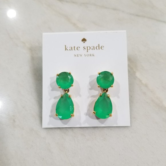 kate spade Jewelry - Kate Spade Light Green Drop Earrings
